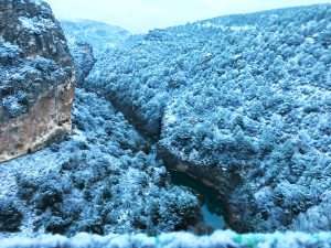 Vistas nevadas del Ventano del Diablo
