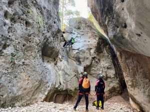 rapel en el barranco de portilla